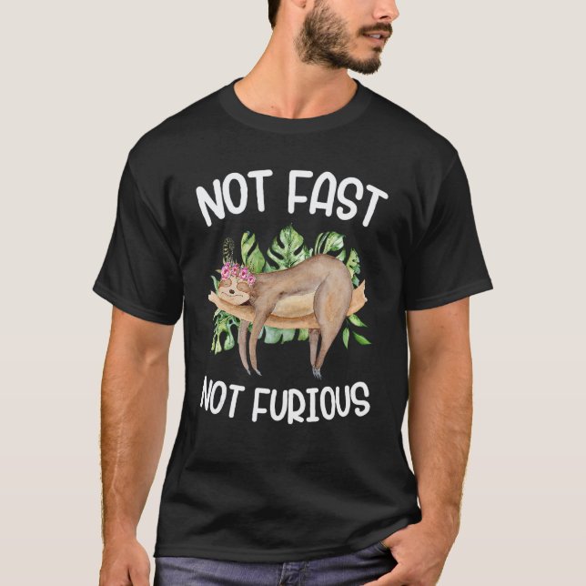 T-shirt Pas rapide pas furieux paresseux (Devant)