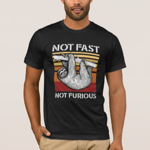 T-shirt Pas rapide, pas furieux - Paresseux Vintage Rétro