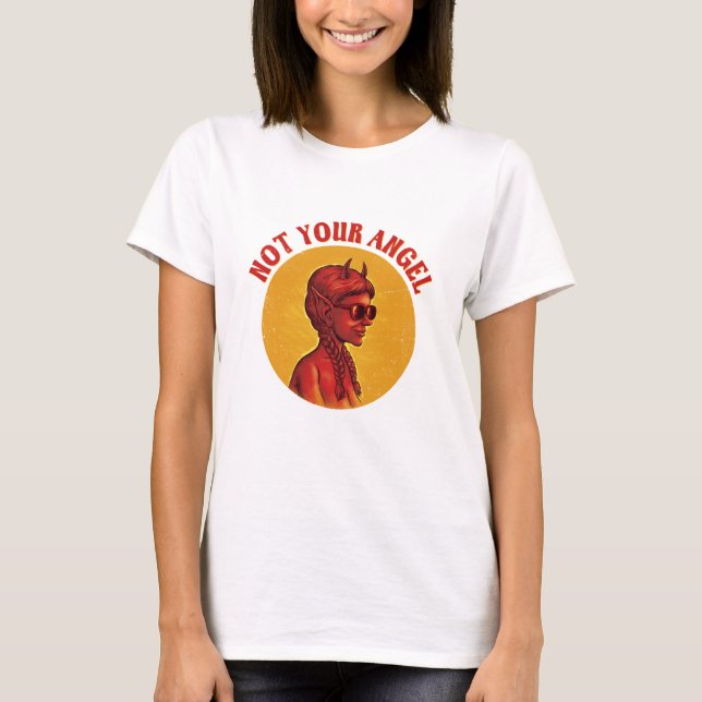 T-shirt Pas ton ange - fille diabolique (Devant)