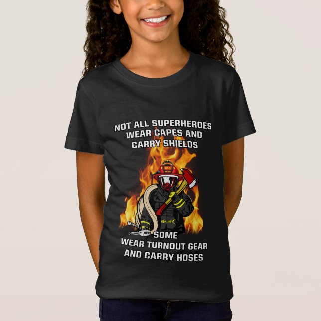 T-Shirt Pas tous les super-héros...pompier (Devant)