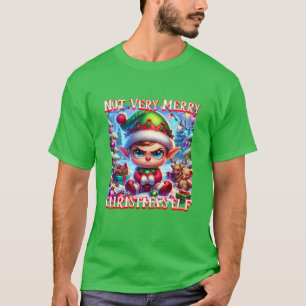 T-shirt Pas très joyeux elf de Noël