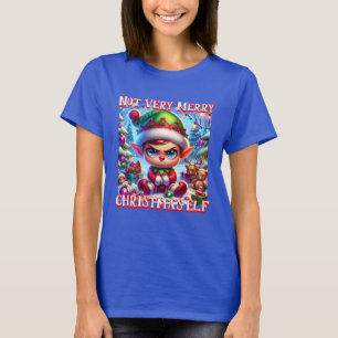 T-shirt Pas très joyeux elf de Noël