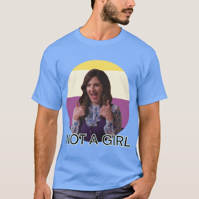 T-shirt Pas une fille drôle rétro (Devant)