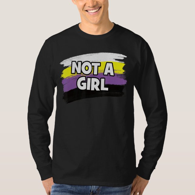 T-shirt Pas Une Fille Non Binary Pronoun Lgbtqia Pride Ind (Devant)