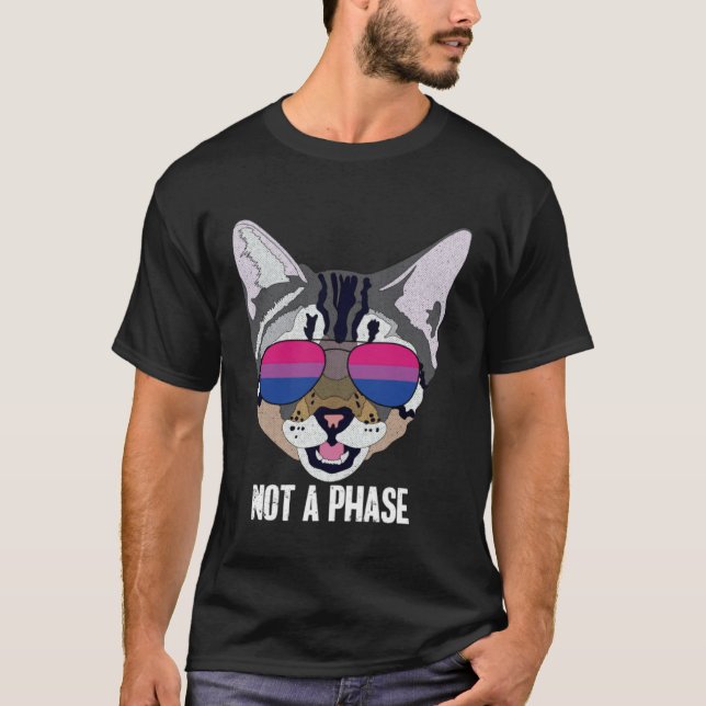 T-shirt Pas une phase  Chat Bisexuel Bi Fierté (Devant)