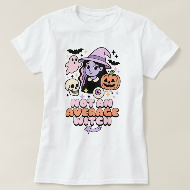 T-shirt Pas Une Sorcière Moyenne Pastel Goth Cute Hallowee (Design devant)