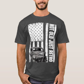 T-shirt Pas Vieux Juste Rétro Vintage Usa Drapeau Camion L