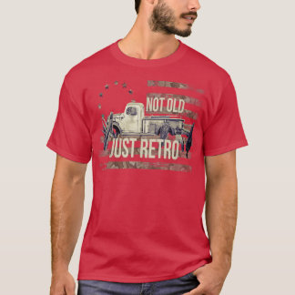 T-shirt Pas Vieux Juste Rétro Vintage Usa Drapeau Camion L