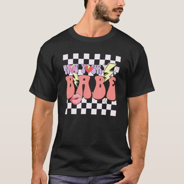 T-shirt Pas votre bébé Retro Sarcastique anti-Valentin (Devant)