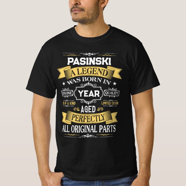 T-shirt PASINSKI Une légende est née en année (Devant)