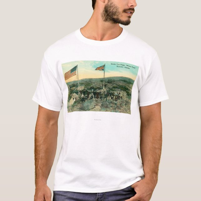 T-shirt Passage blanc avec les drapeaux russes et (Devant)