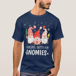 T-shirt Passe Avec Mes Gnomies Père Noël Gnome Christmas P
