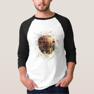 T-shirt Passé Résonnant Garçon Fantaisiste et Bison 