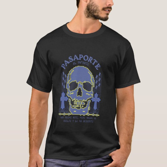 T-shirt Passeport à l'infini graphique crâne croix (Devant)