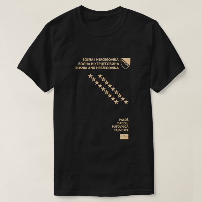 T-shirt passeport de la bosnie-herzégovine (Design devant)