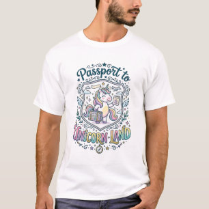 T-shirt Passeport de Licorne pour la Terre de Licorne Fond