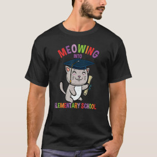 T-shirt Passer À L'École Primaire Chat Retour À L'École