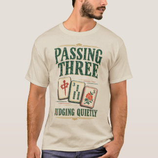 T-shirt Passer Trois Juger Silencieusement Vintage Mahjong