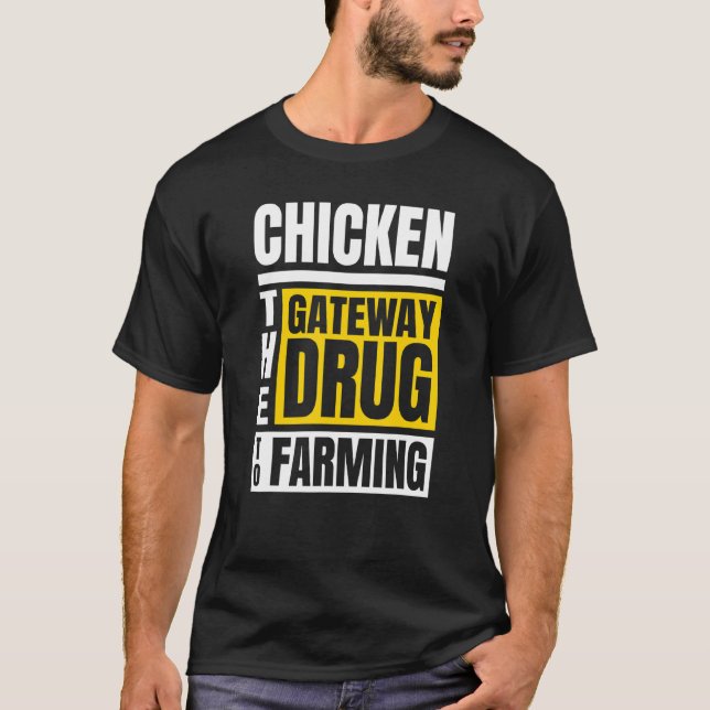 T-shirt Passerelle de l'éleveur de poulets vers l'élevage  (Devant)