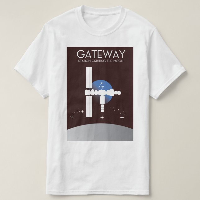 T-shirt Passerelle - Station en orbite autour de la lune (Design devant)