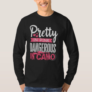 T-shirt Passez Rose Dangereux Dans La Chasse De Camo Hobby