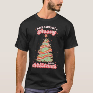 T-shirt Passez un Noël groovy peu rétro Chri
