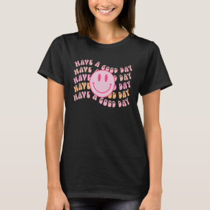 T-shirt Passez Une Bonne Journée Visage Souriant Rose Styl