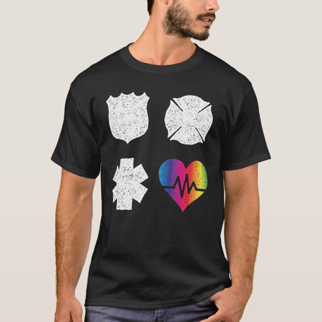T-shirt Passion de coeur d'impulsion de répondeurs (Devant)