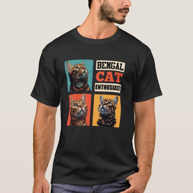 T-shirt PASSIONNÉ DE CHAT BENGALI Papa de chat bengali Vin (Devant)