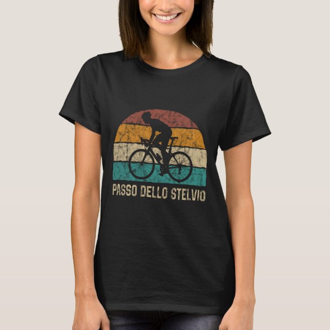 T-shirt Passo Dello Stelvio Cyclisme Montée T Chemise Rétr (Devant)