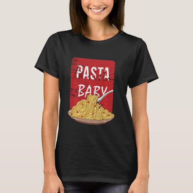 T-shirt Pasta La Vista Bébé Drôle Spaghetti Plaque (Devant)