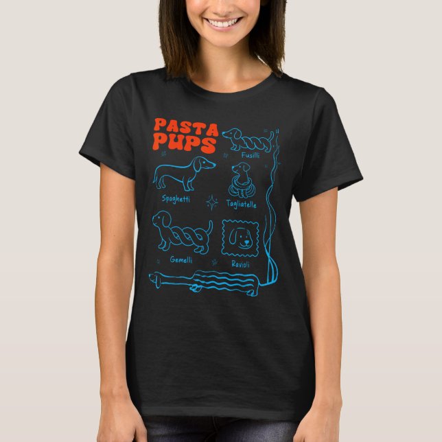 T-shirt Pasta P Funny Dachshund Wiener Dog Pasta Foodie Do (Devant)
