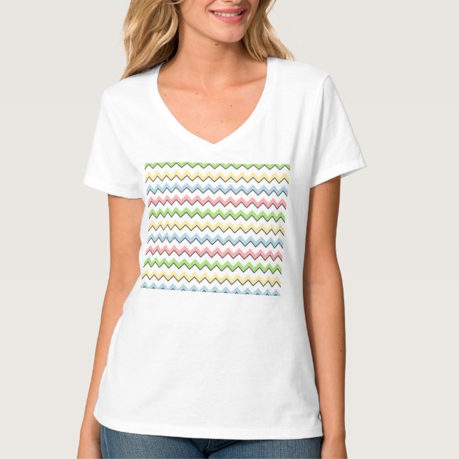T-shirt Pastel Chevron-Drop Shadow by Shirley Taylor (Devant)