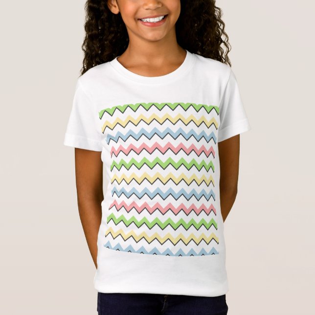 T-Shirt Pastel Chevron-Drop Shadow par Shirley Taylor (Devant)