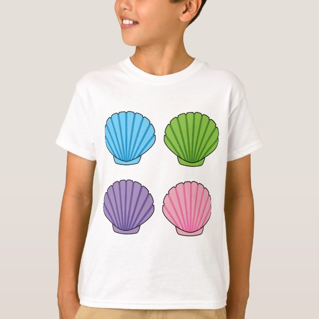 T-shirt Pastel Colorful Seashell Pack (Devant)