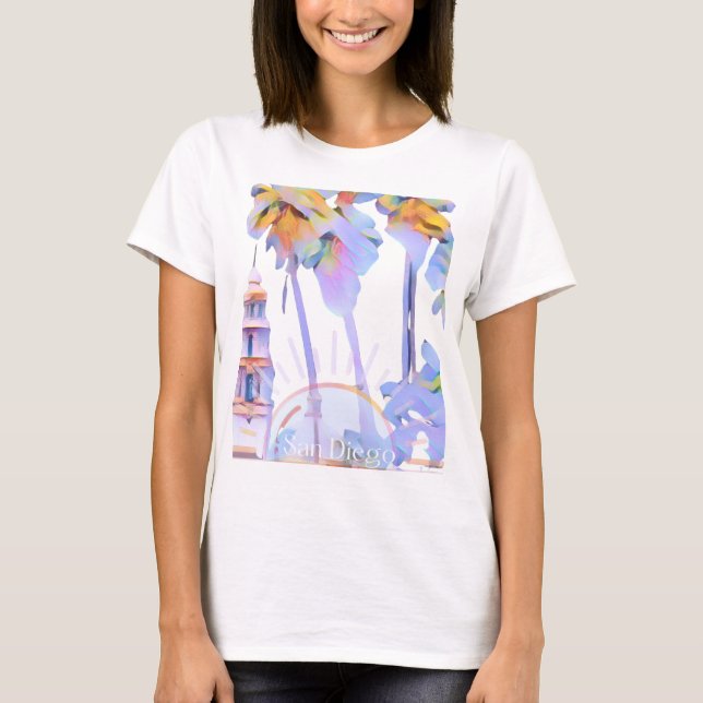 T-shirt Pastel / Couleurs de l'eau San Diego (Devant)