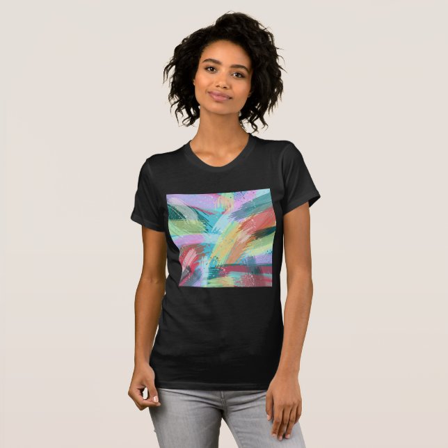T-shirt Pastel d'Art Abstrait (Devant entier)