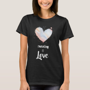 T-shirt Pastel de forme physique de coureur d'aquarelle de