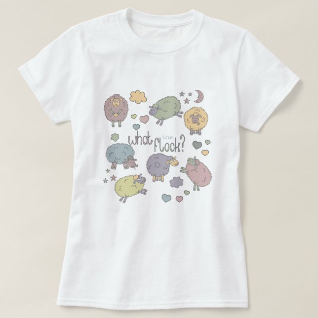 T-shirt Pastel Funny Pun What Flock mignon mouton (Design devant)
