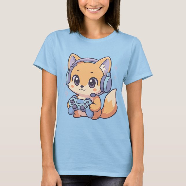 T-shirt Pastel Gamer Fox pour femmes (Devant)
