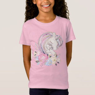 T-Shirt Pastel Gold Parties scintillant Unicorne et bébé a