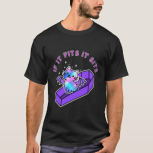 T-shirt Pastel Goth Cat Coffin Kawaii Drôle Horreur gothiq