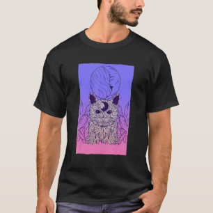 T-shirt Pastel Goth Chat Déplaisant Cresent Lune Fille Got