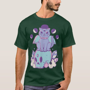 T-shirt Pastel goth chat sur le squelette du crâne Crâne m