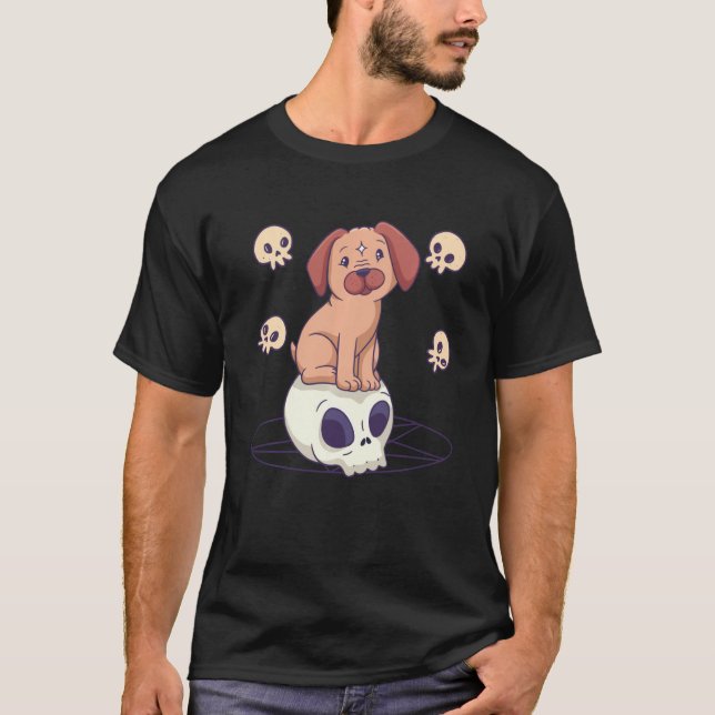 T-shirt Pastel Goth Cute Déplaisante cuisine Carlin Chien  (Devant)