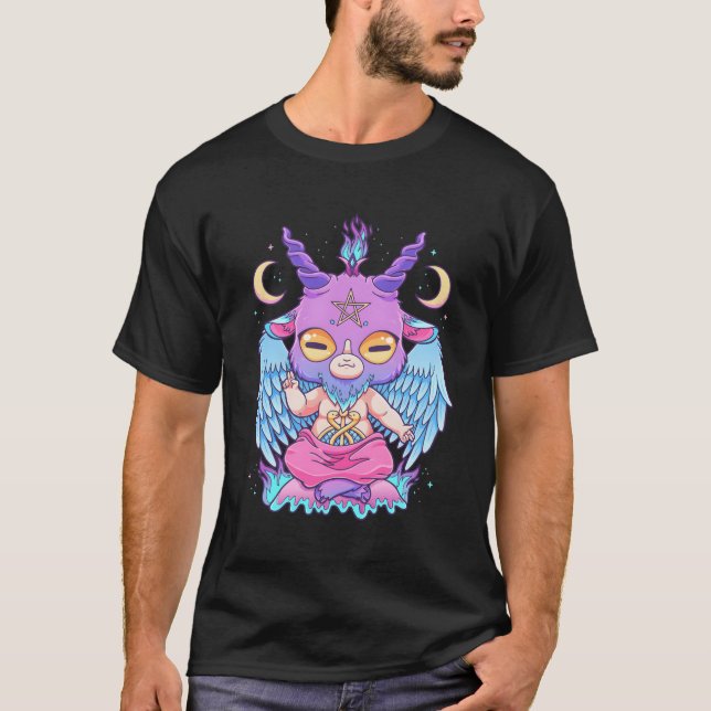 T-shirt Pastel Goth Déplaisant Baphomet Chèvre Kawaii Hera (Devant)
