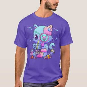 T-shirt Pastel Goth Esthétique Kawaii Chat Déplaisant Boba