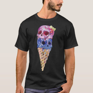 T-shirt Pastel Goth Evil Crâne Glace Gelato Sur Un Waff