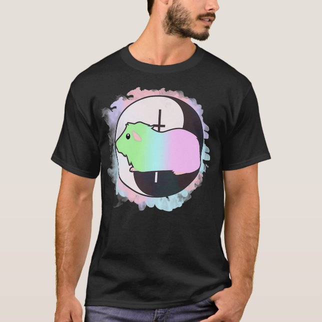 T-shirt Pastel Goth Guinea Pig Yin Yang Design Premium  (Devant)