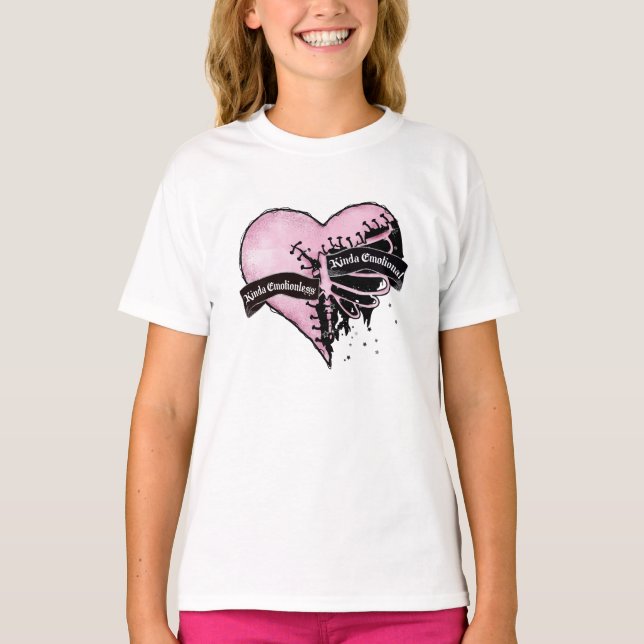 T-shirt Pastel Goth Heart | Émotionnel et sans émotion (Devant)
